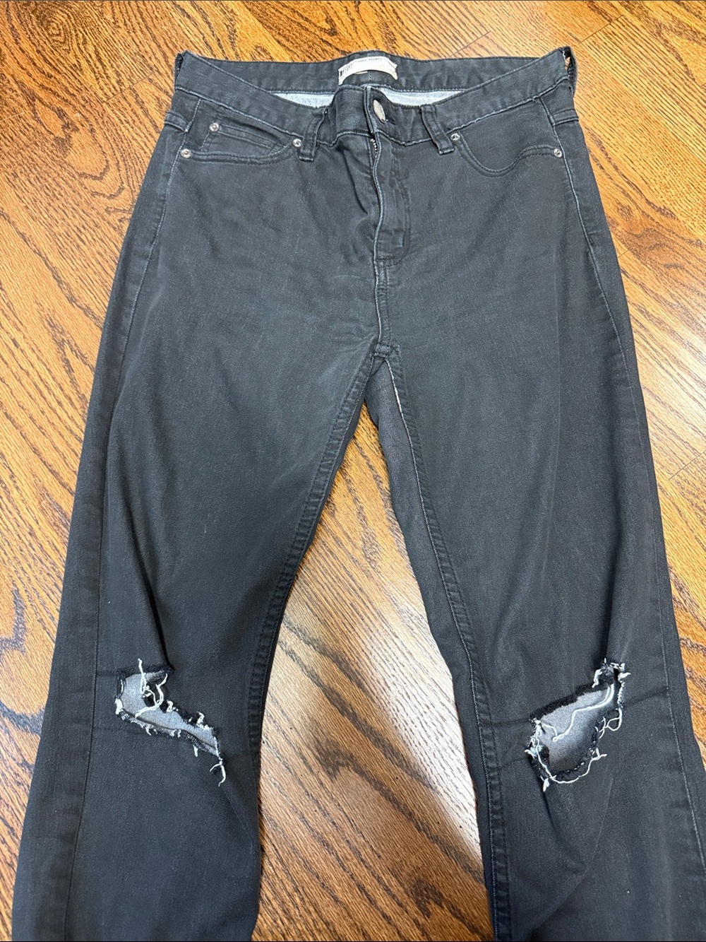 Free People Black Distressed Skinny Jeans